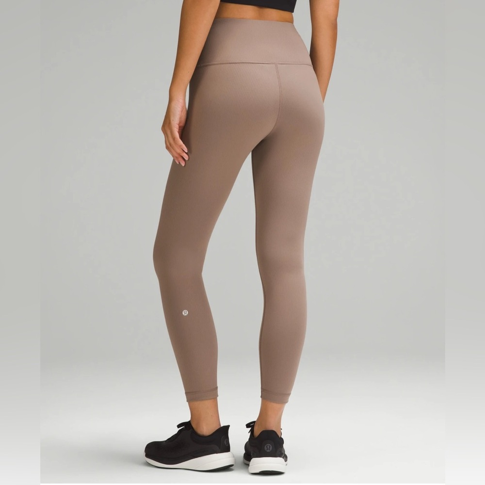 Lululemon Wunder Train Ribbed HR Tight 25” Taupetastic Size 0 NWT - Picture 4 of 6